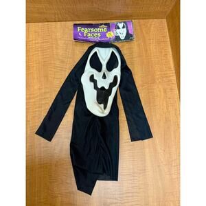 VTG Tagged 90s Fun World Fearsome Faces Scream Mask 'Melty-Ghost' FREE SHIPPING
